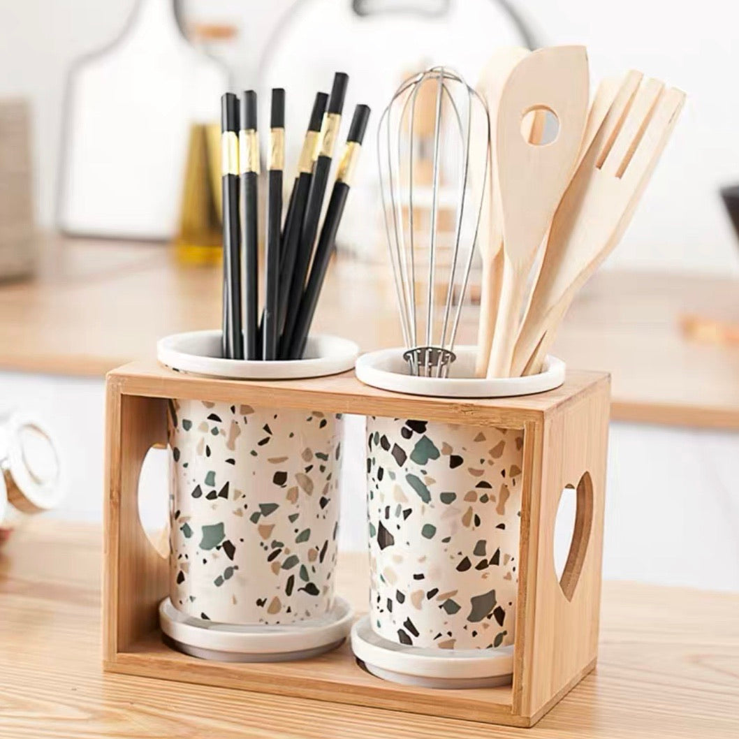 Instocks Utensils holder (wooden holder)